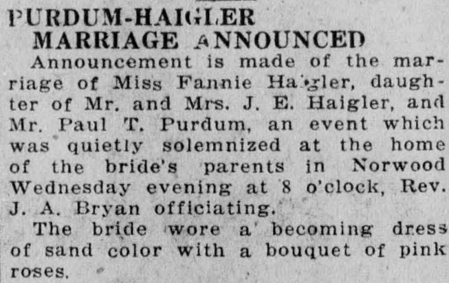 Fannie Haigler-Paul T. Purdum